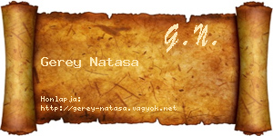 Gerey Natasa névjegykártya